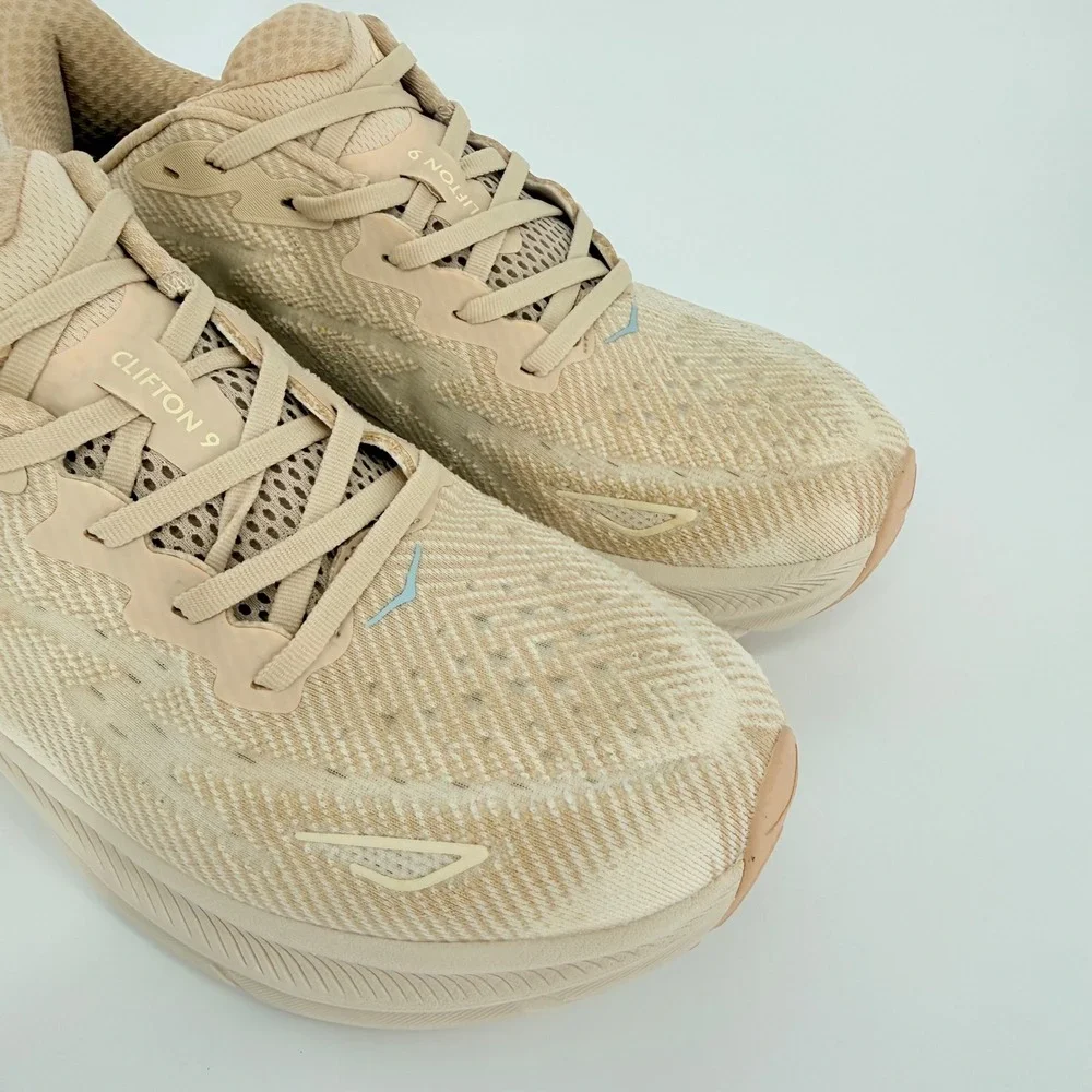 Hoka Clifton 9 Running Shoes Mens 11 Womens 12 Beige Gorpcore Comfort Athletic